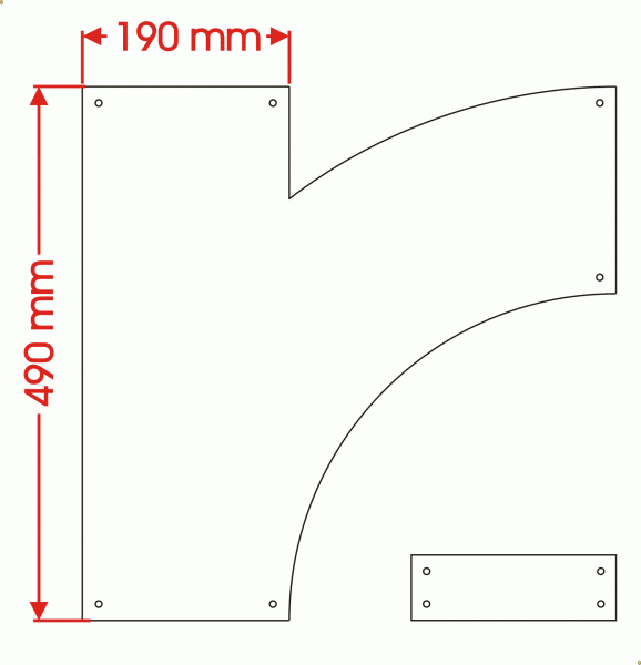 H0 Viertelkreis mit Ein-/Ausfahrt für R1/R2 - Version 1